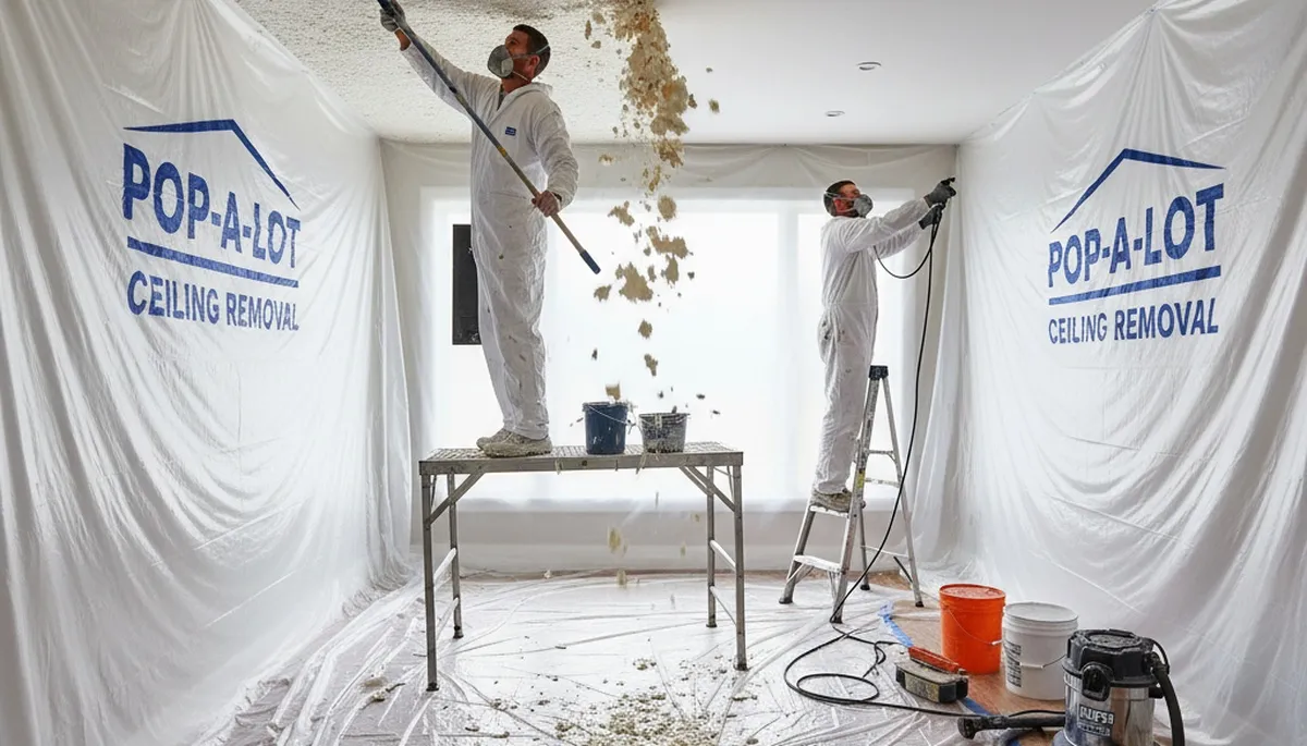 Professional popcorn ceiling removal by house painters in Tucson, AZ modernizing desert home interiors