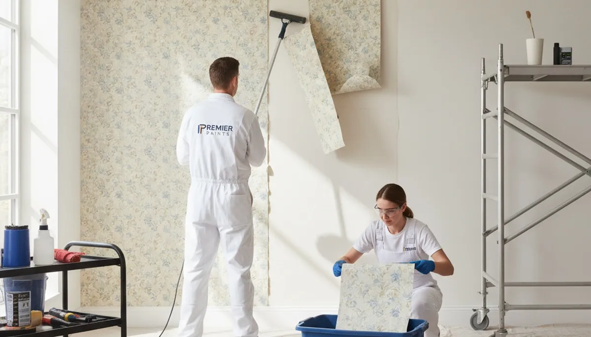 Professional wallpaper removal and wall prep by house painters in Tucson, AZ
